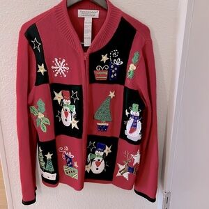 Christmas Full Zip Sweater Holiday Party